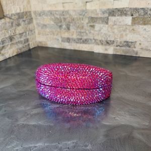 Purple Rhinestone Oversized Sunglasses Case